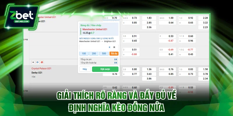 Giải thích rõ ràng và đầy đủ về định nghĩa kèo đồng nửa