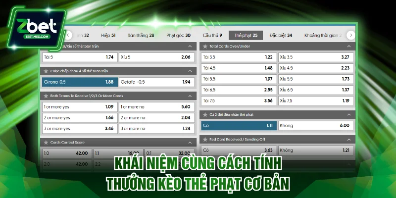 Khái niệm cùng cách tính thưởng kèo thẻ phạt cơ bản