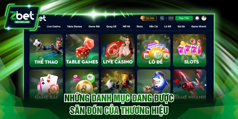 Những danh mục đang được săn đón của thương hiệu